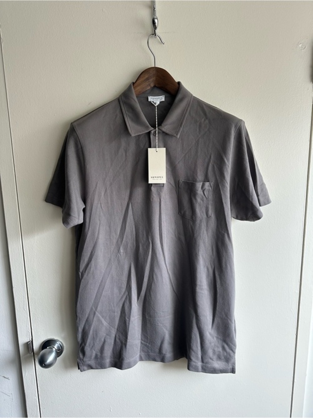 Sunspel Riviera Grey Polo NWOT USL